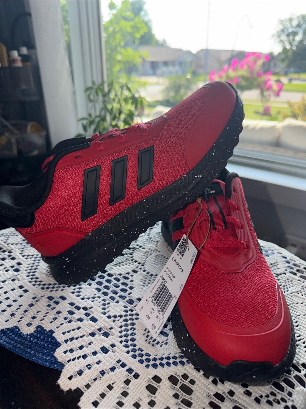 adidas Red and Black Men's Athletic Sneakers